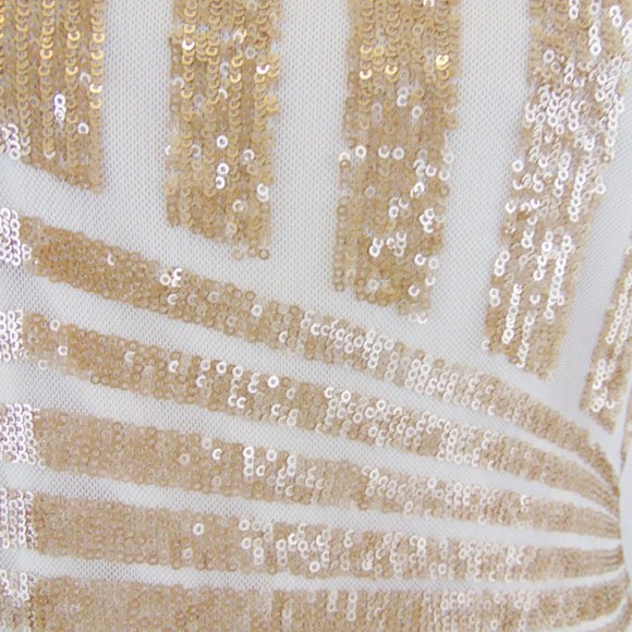 Sequin Hearts Gold Glitter Cocktail Dress - (NEW) - Picture 3 of 4